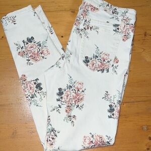 Taylor & Sage White Floral Jeans 11